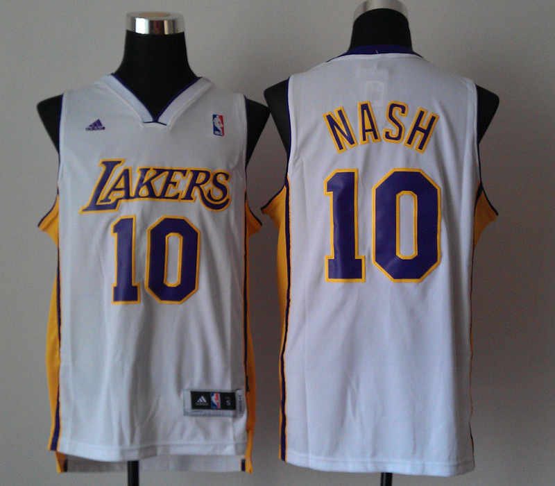 NBA Los Angeles Lakers 10 Steve Nash New Revolution 30 Swingman White Jersey